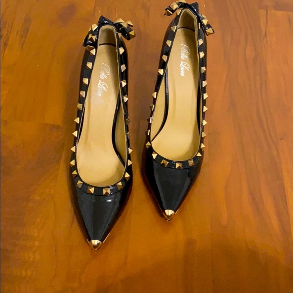 Black studded stilettos